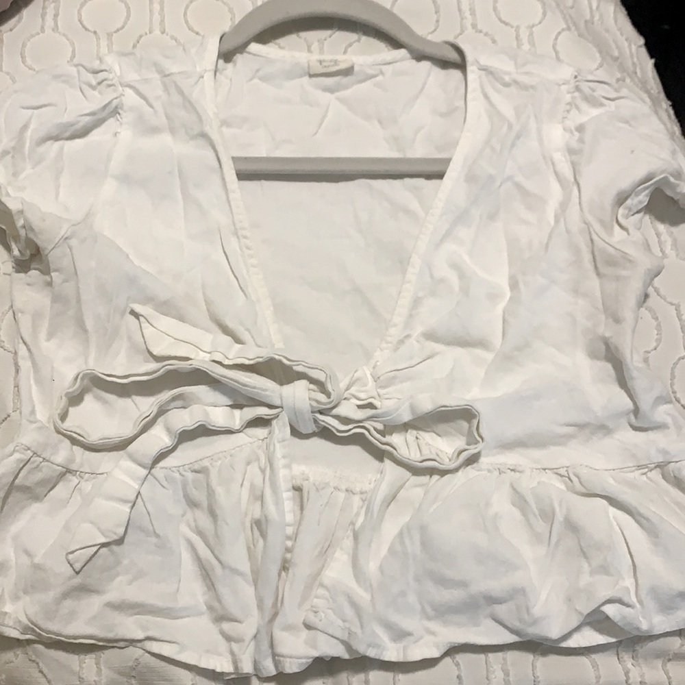 White Brandy Melville Tie Front Top